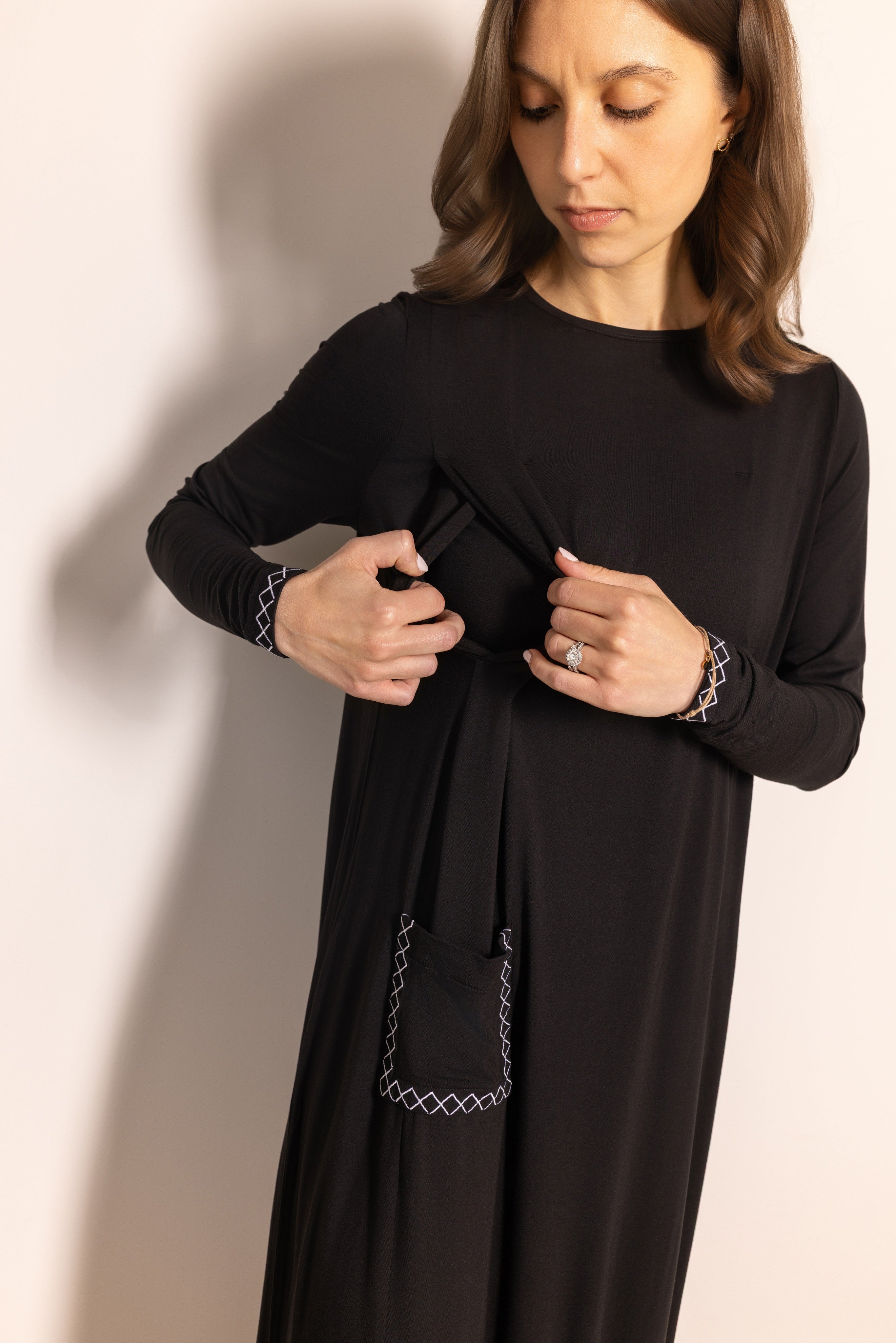 Cloud Split Dress - Midnight Black