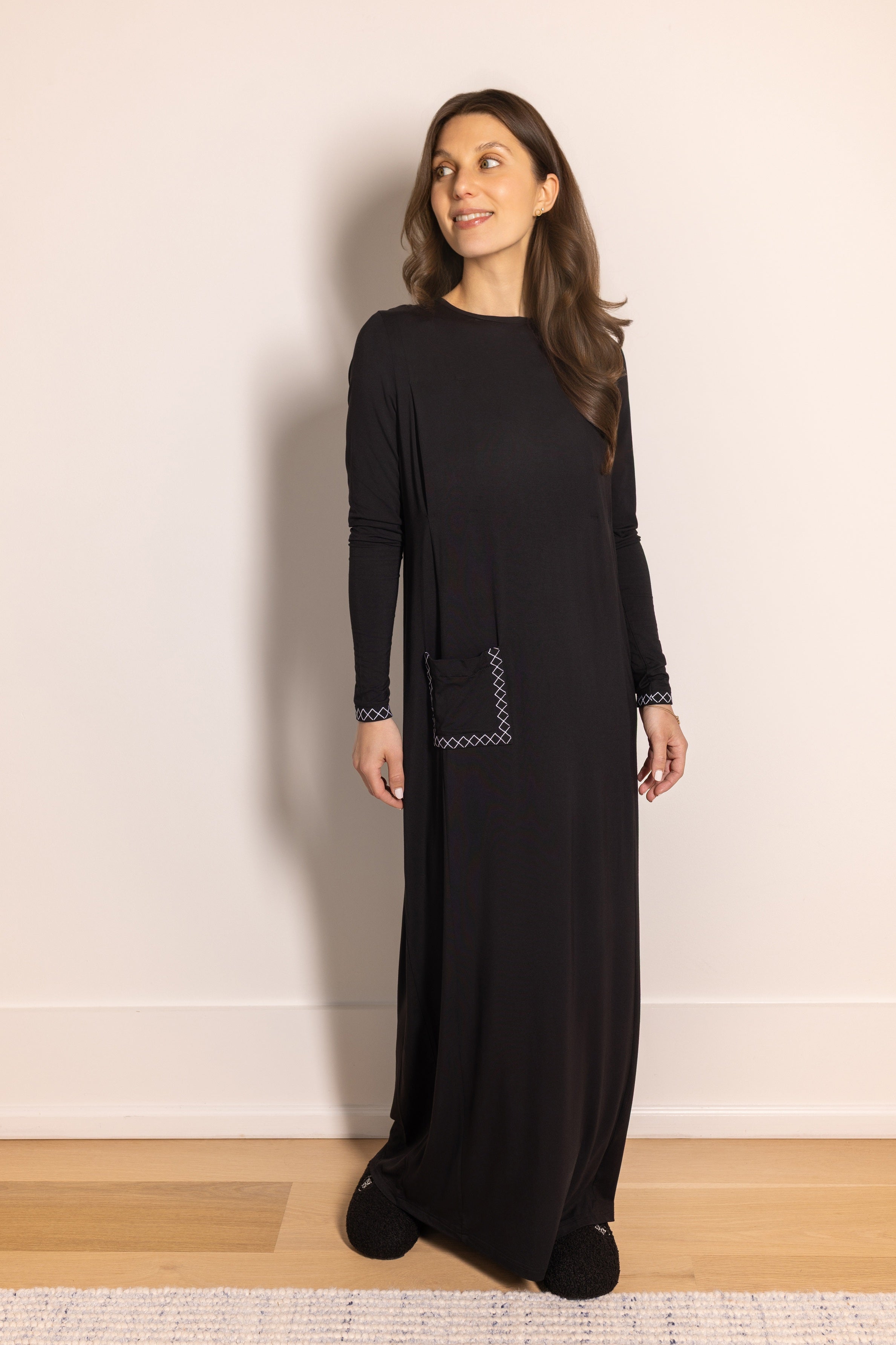 Cloud Split Dress - Midnight Black